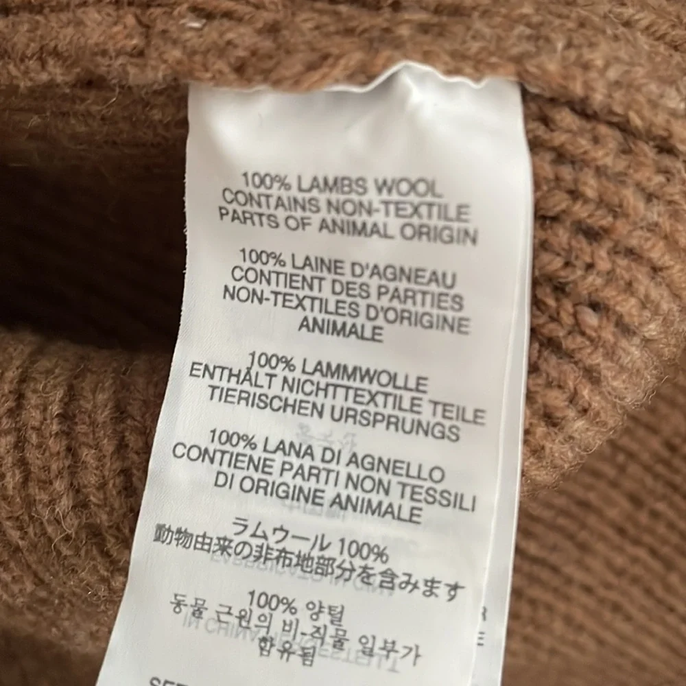 J. Crew Brown Shawl Collar Ribbed Cardigan